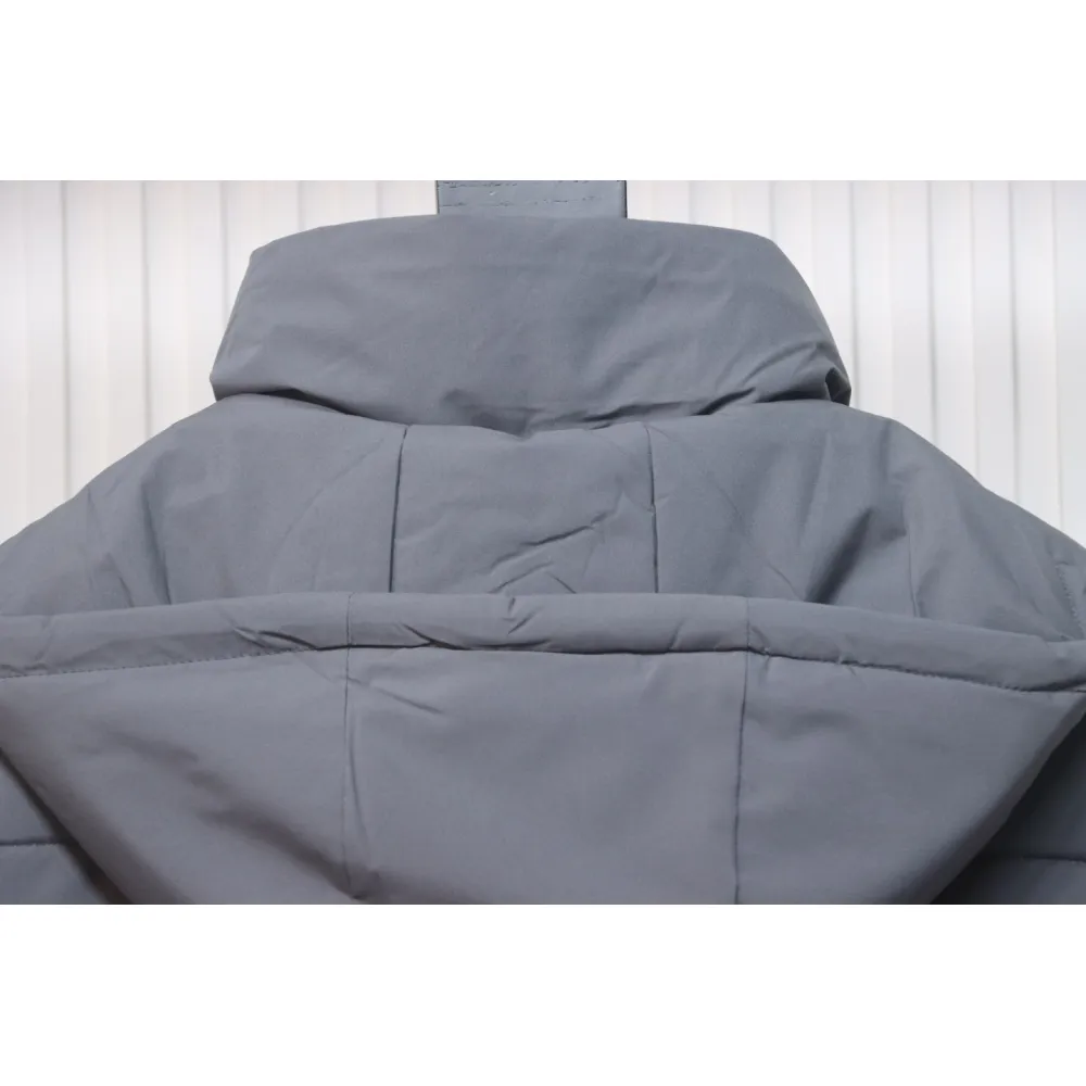 Stone Island Solid Color Zipper Hooded Reversible Down Jacket Grey