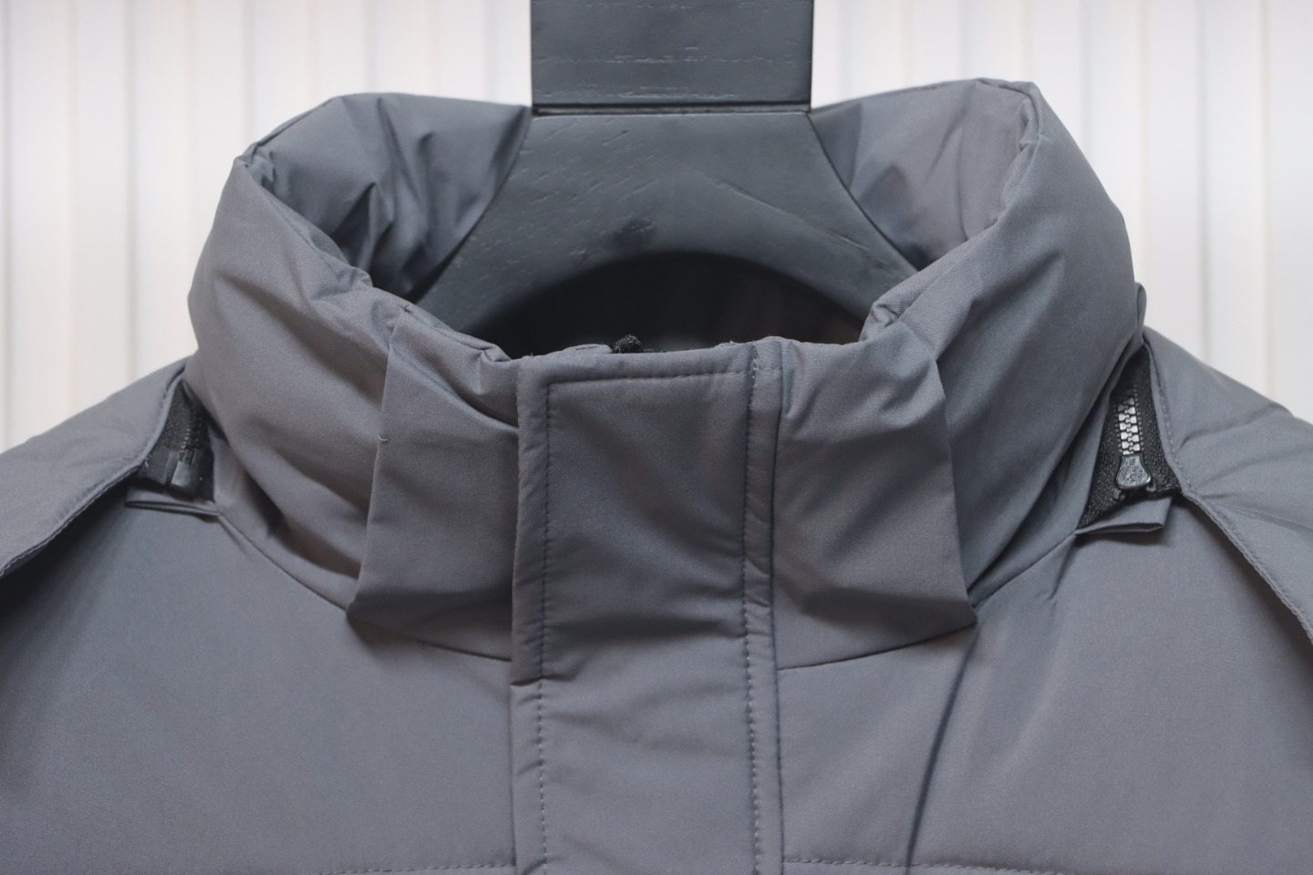 Stone Island Solid Color Zipper Hooded Reversible Down Jacket Grey