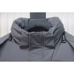Stone Island Solid Color Zipper Hooded Reversible Down Jacket Grey