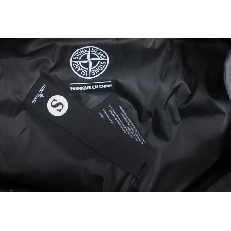Stone Island Solid Color Zipper Hooded Reversible Down Jacket Grey