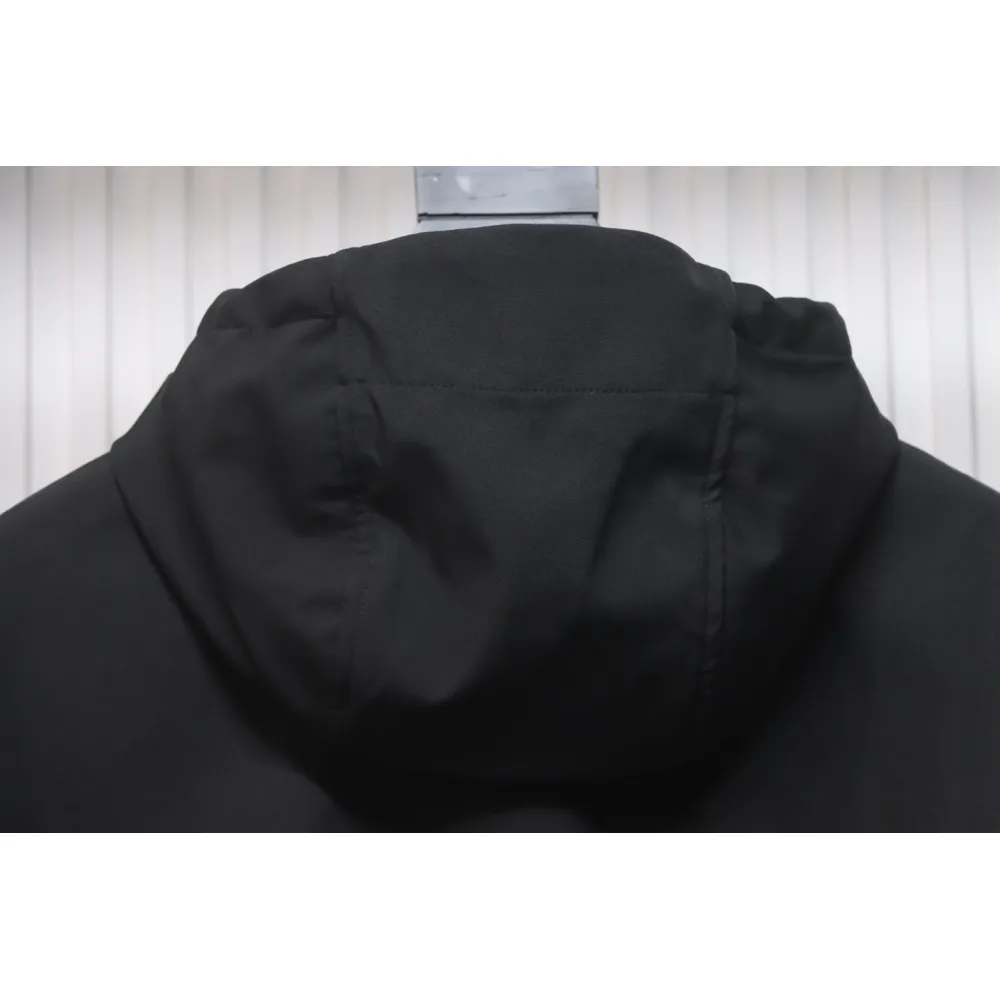 Stone Island SS24 Soft Shell Waterproof And Windproof Solid Color Single Breasted Hooded Jacket Black