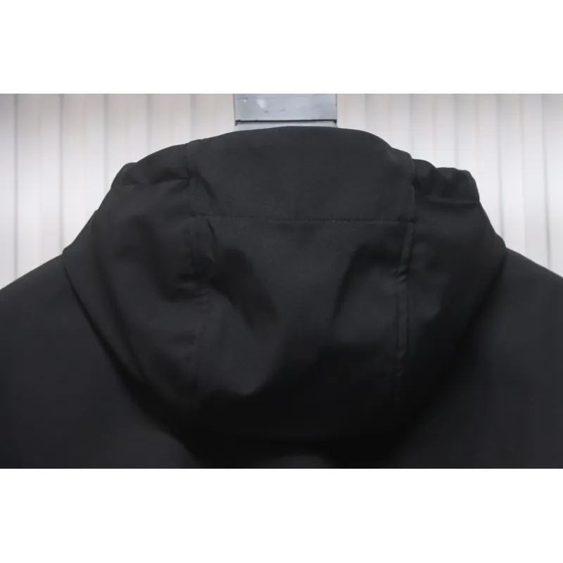 Stone Island SS24 Soft Shell Waterproof And Windproof Solid Color Single Breasted Hooded Jacket Black