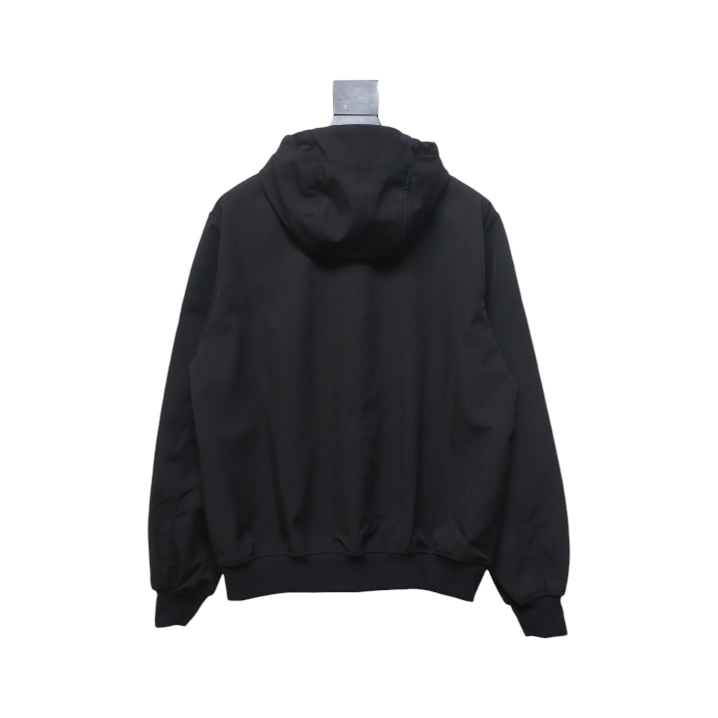 Stone Island SS24 Soft Shell Waterproof And Windproof Solid Color Single Breasted Hooded Jacket Black