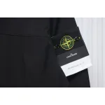 Stone Island SS24 Soft Shell Waterproof And Windproof Solid Color Single Breasted Hooded Jacket Black