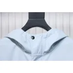 Stone Island SS24 Soft Shell Waterproof And Windproof Solid Color Single Breasted Hooded Jacket Blue
