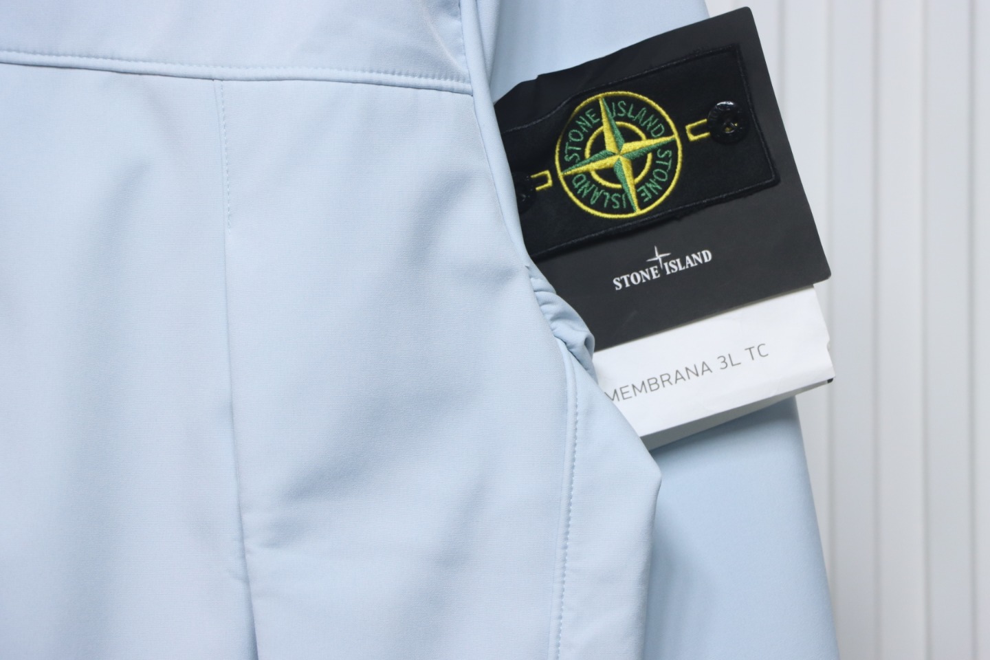 Stone Island SS24 Soft Shell Waterproof And Windproof Solid Color Single Breasted Hooded Jacket Blue