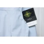 Stone Island SS24 Soft Shell Waterproof And Windproof Solid Color Single Breasted Hooded Jacket Blue