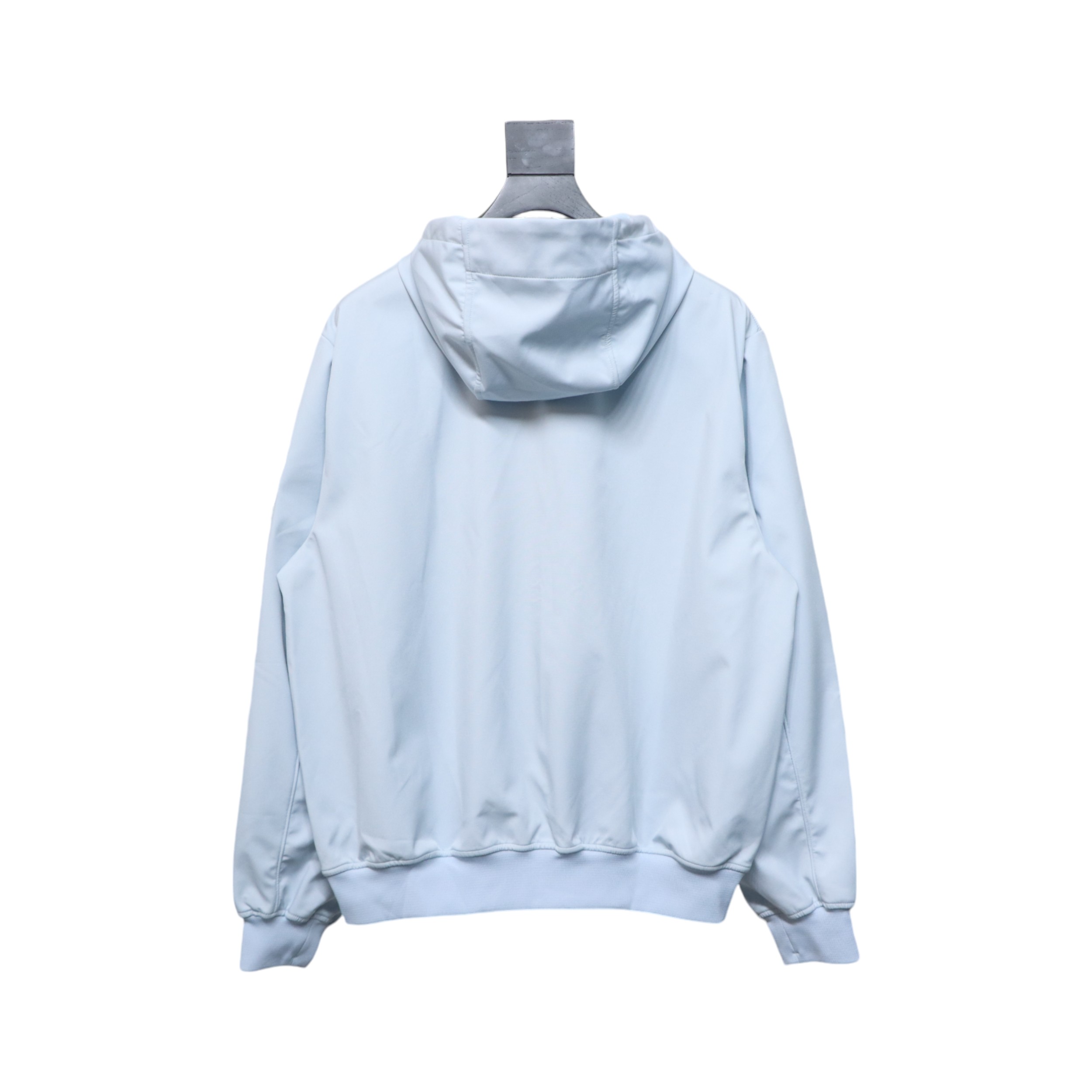 Stone Island SS24 Soft Shell Waterproof And Windproof Solid Color Single Breasted Hooded Jacket Blue