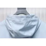Stone Island SS24 Soft Shell Waterproof And Windproof Solid Color Single Breasted Hooded Jacket Blue