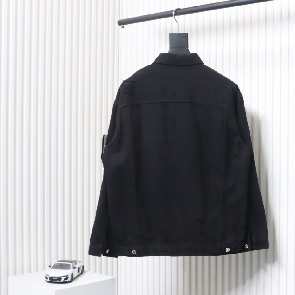 Stone Island Washed Distressed Denim Jacket Black