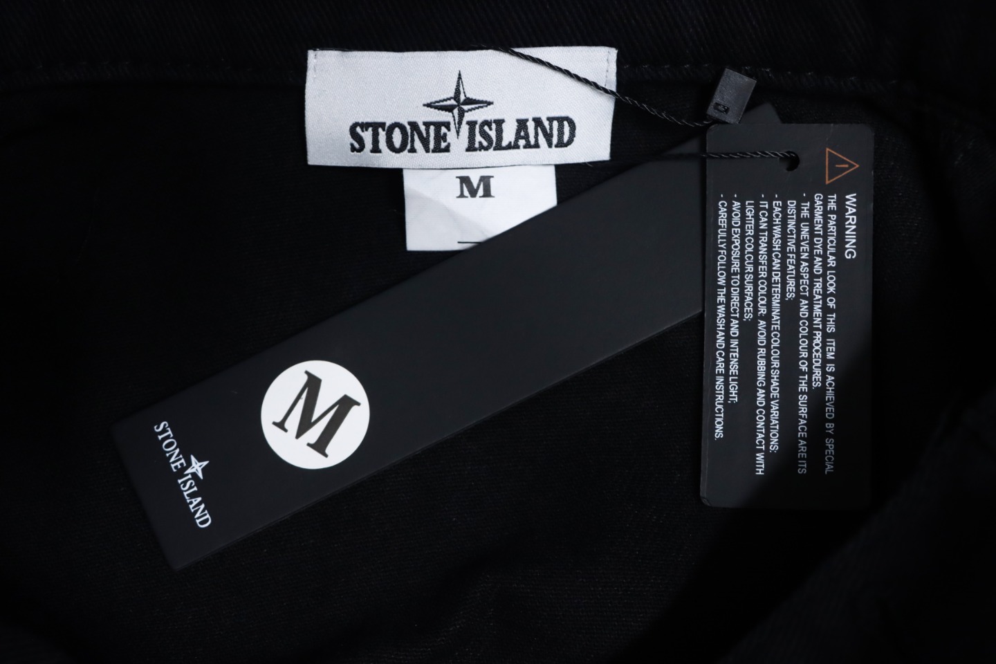 Stone Island Washed Distressed Denim Jacket Black
