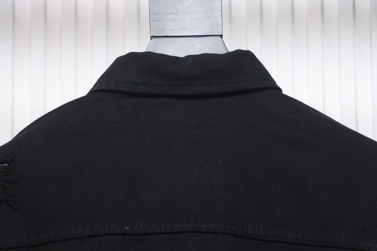 Stone Island Washed Distressed Denim Jacket Black