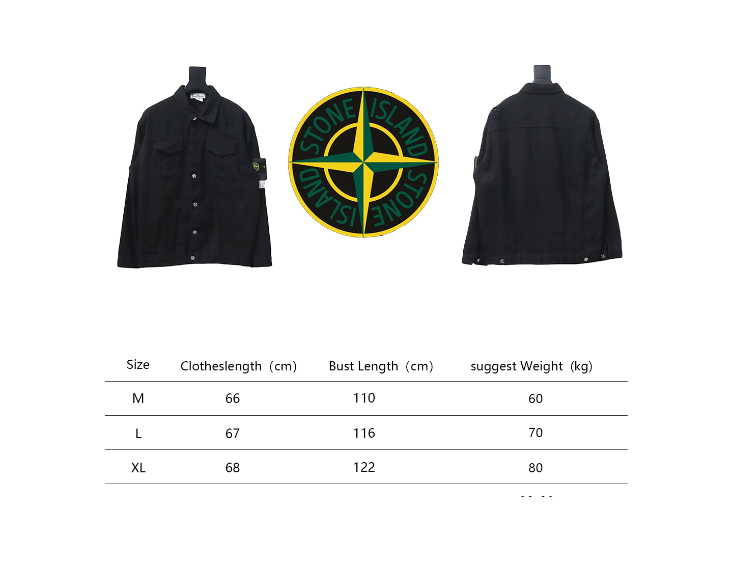 Stone Island Washed Distressed Denim Jacket Black