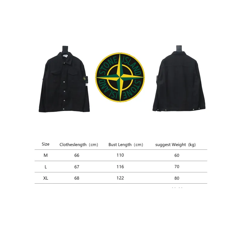 Stone Island Washed Distressed Denim Jacket Black
