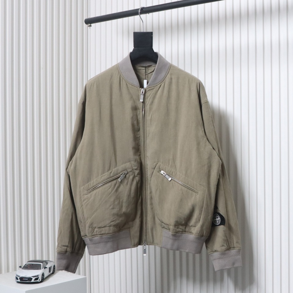 Stone Island x Dior Bomber Quilted Jacket Brown