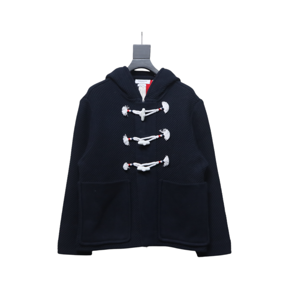 Thom Browne 22FW Horn Button Hooded Jacket Dark Blue