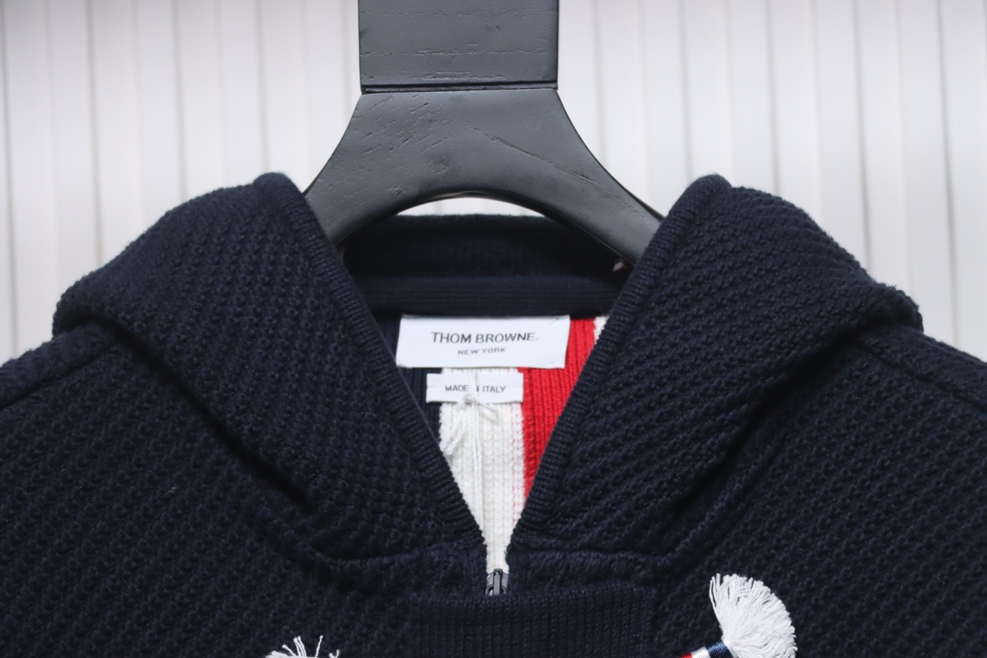 Thom Browne 22FW Horn Button Hooded Jacket Dark Blue