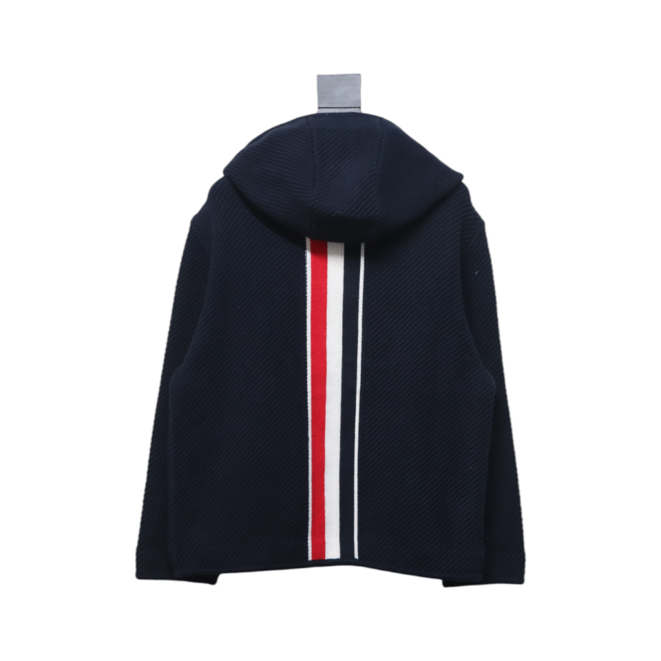 Thom Browne 22FW Horn Button Hooded Jacket Dark Blue