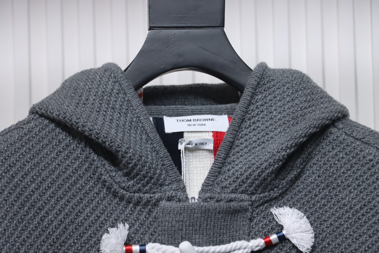 Thom Browne 22FW Horn Button Hooded Jacket Grey