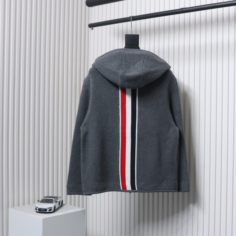 Thom Browne 22FW Horn Button Hooded Jacket Grey