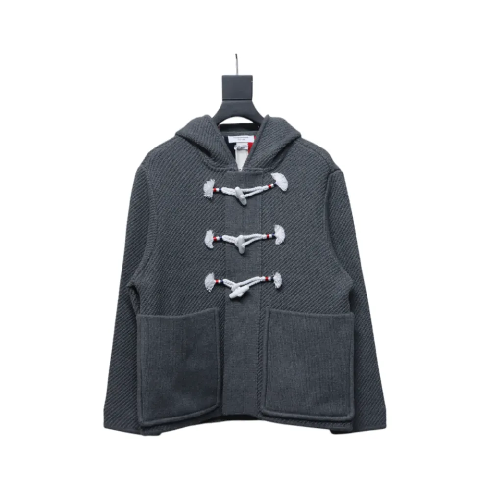Thom Browne 22FW Horn Button Hooded Jacket Grey