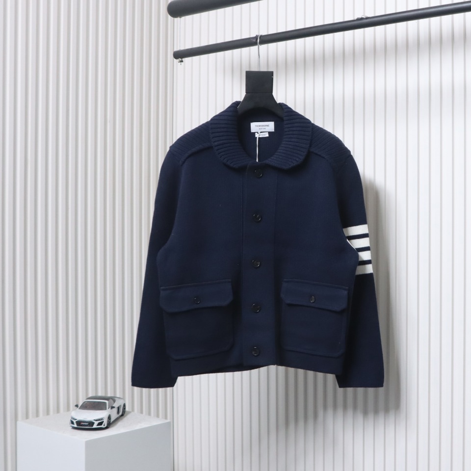 Thom Browne 23FW Cropped Wool Jacket Blue
