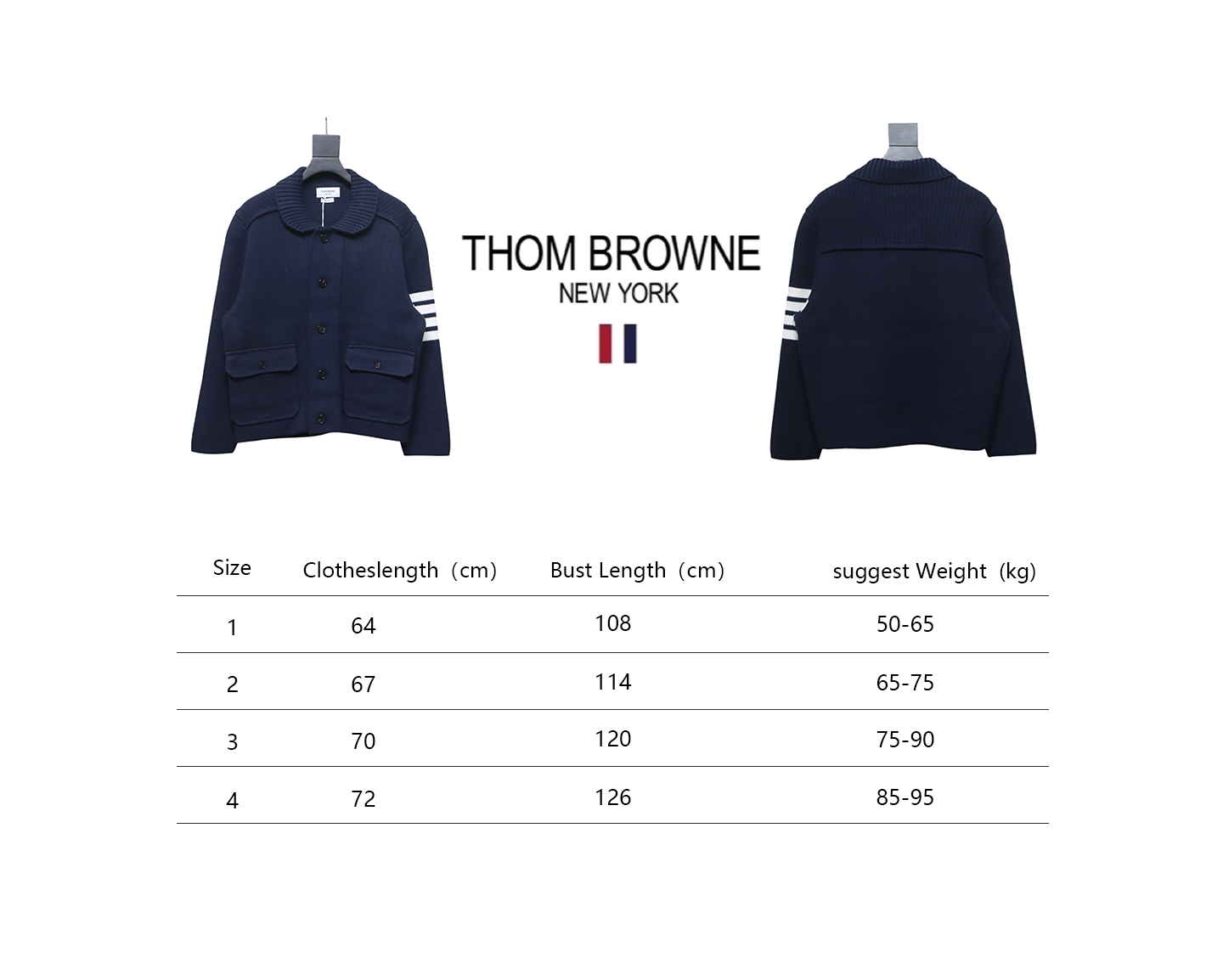 Thom Browne 23FW Cropped Wool Jacket Blue
