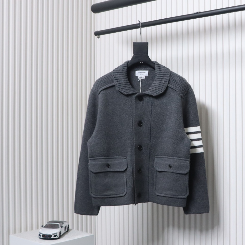Thom Browne 23FW Cropped Wool Jacket Grey