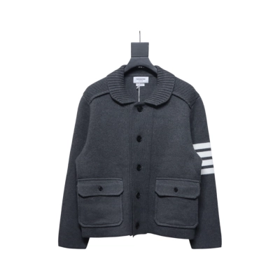 Thom Browne 23FW Cropped Wool Jacket Grey 01