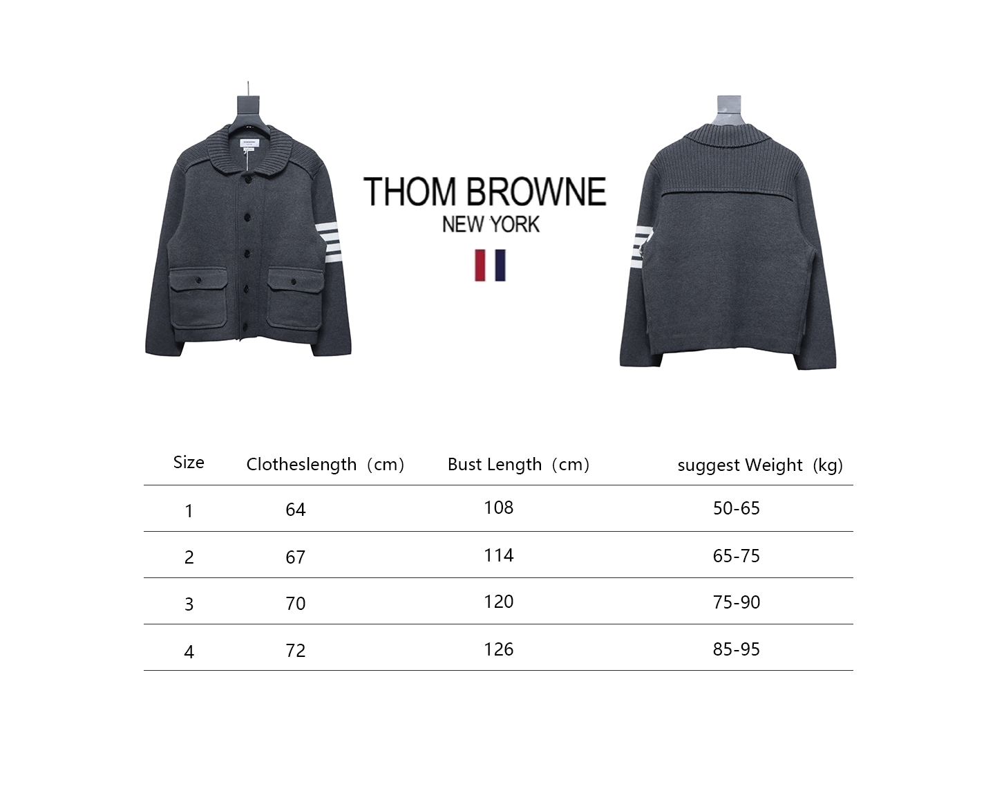 Thom Browne 23FW Cropped Wool Jacket Grey