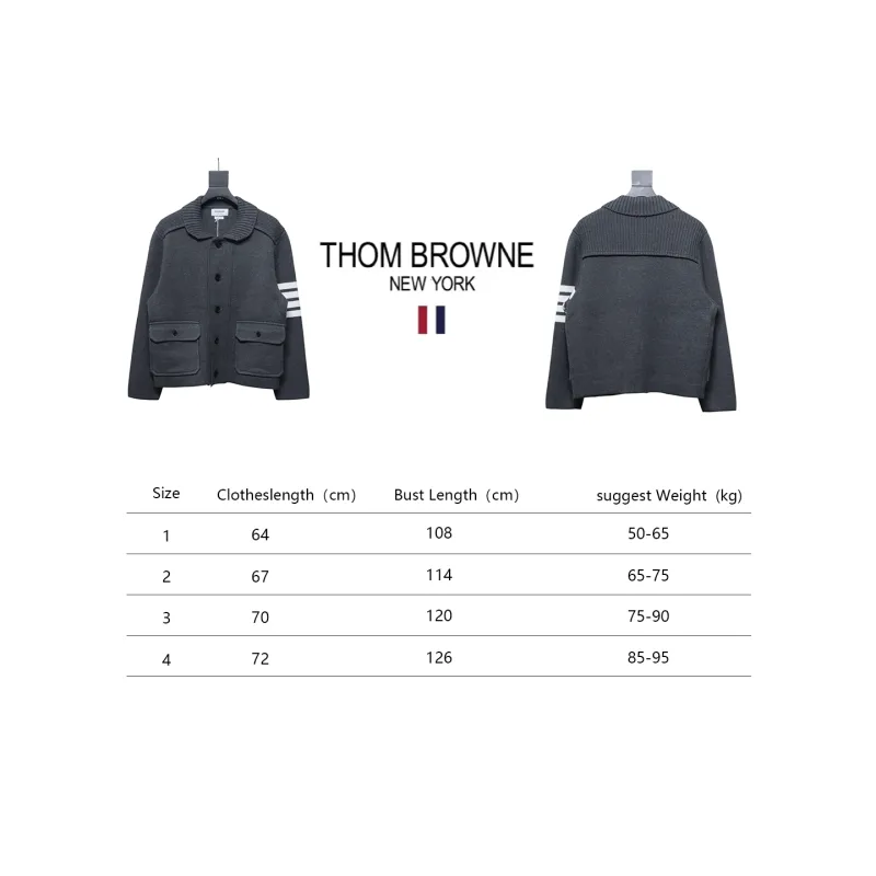 Thom Browne 23FW Cropped Wool Jacket Grey