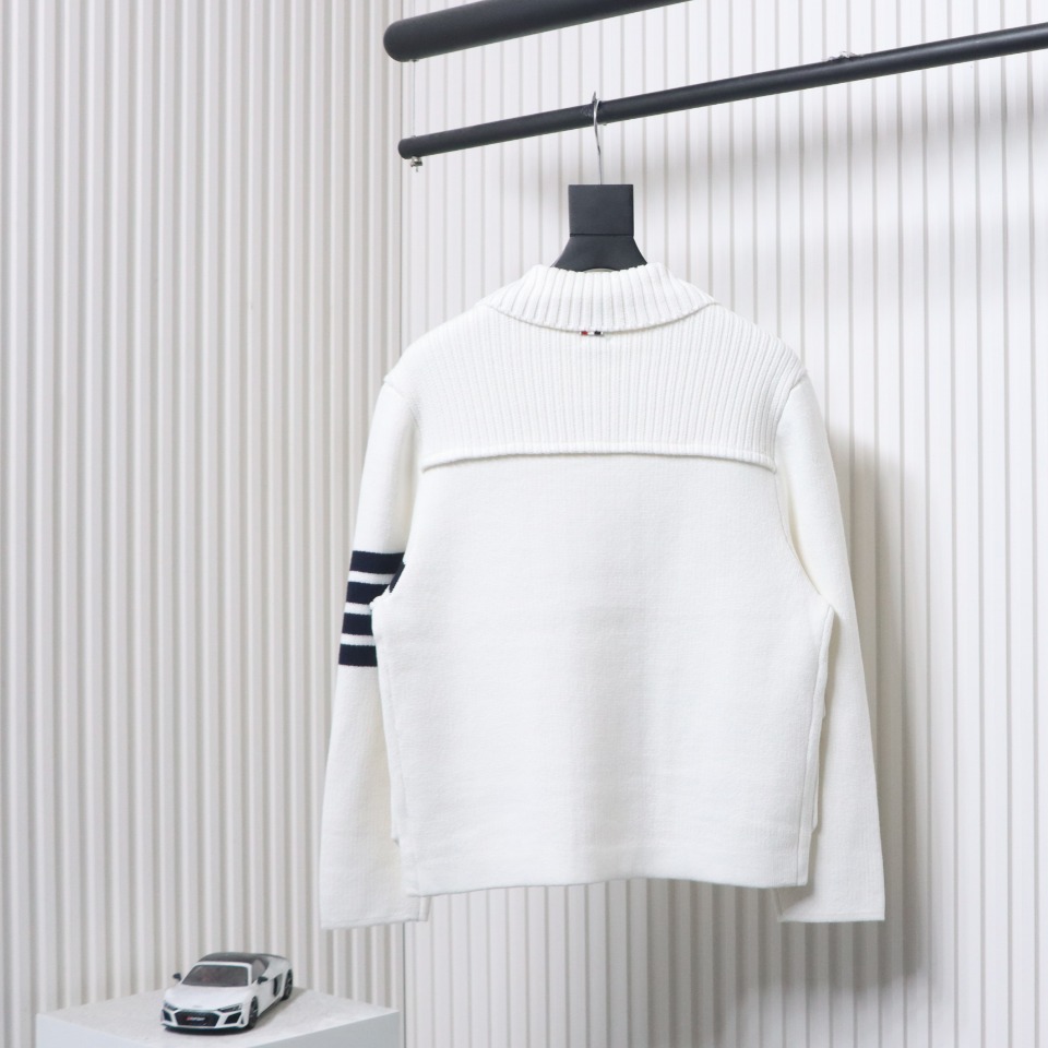 Thom Browne 23FW Cropped Wool Jacket White