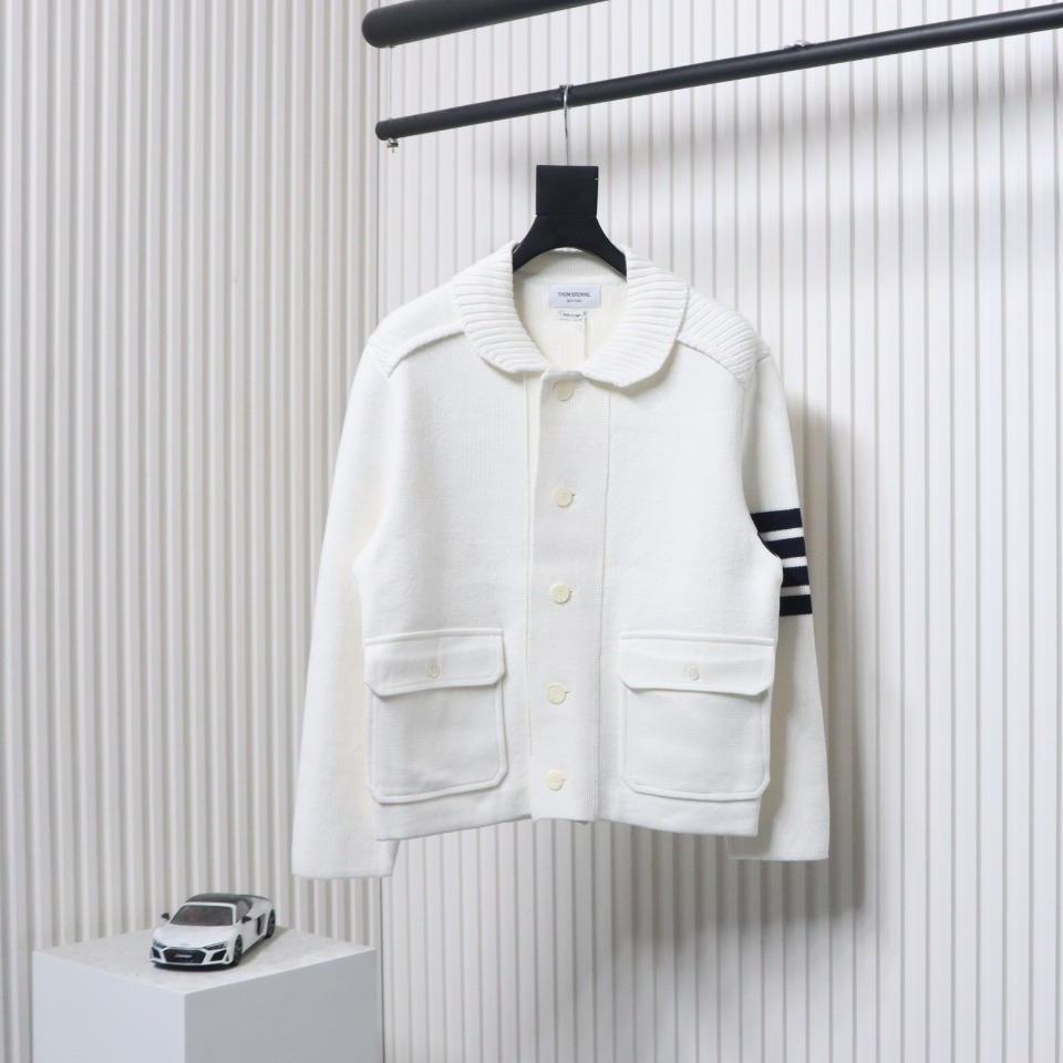 Thom Browne 23FW Cropped Wool Jacket White