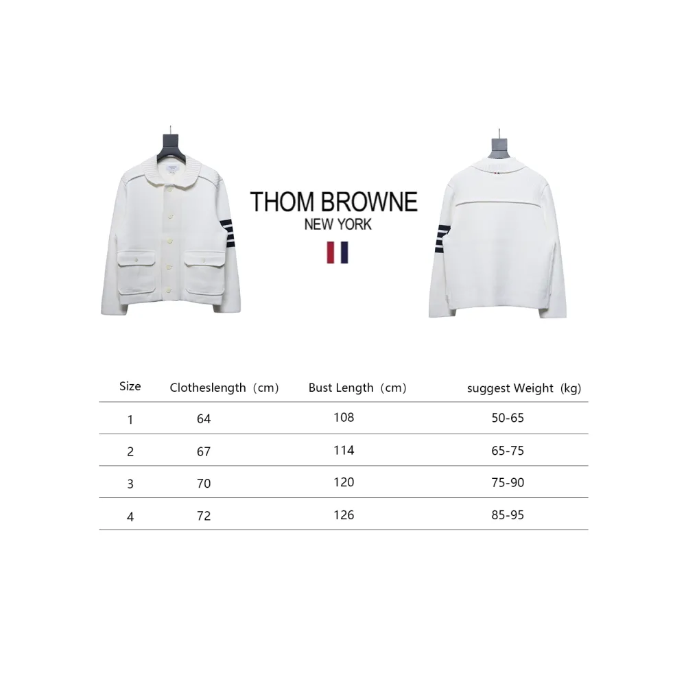 Thom Browne 23FW Cropped Wool Jacket White