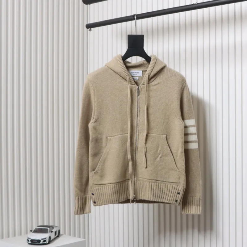 Thom Browne 23FW Sailboat Australian Wool Hooded Jacket Brown