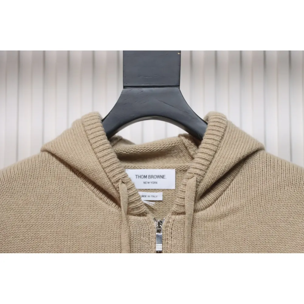 Thom Browne 23FW Sailboat Australian Wool Hooded Jacket Brown