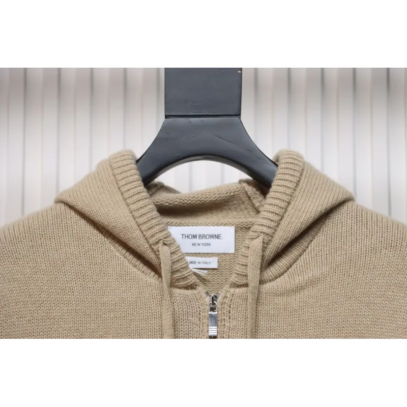 Thom Browne 23FW Sailboat Australian Wool Hooded Jacket Brown