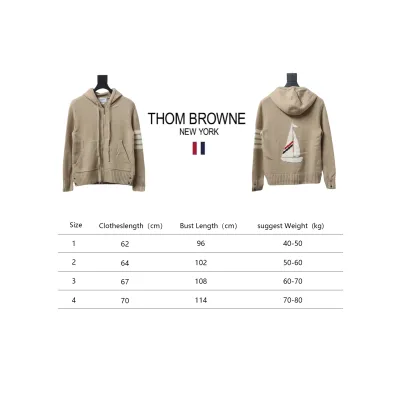 Thom Browne 23FW Sailboat Australian Wool Hooded Jacket Brown 02