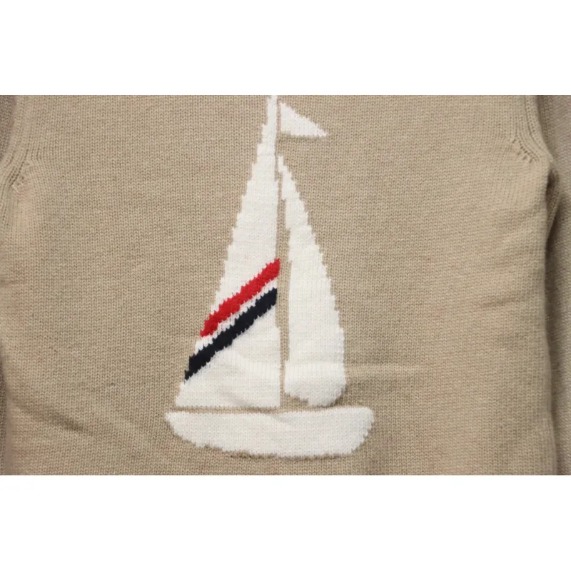 Thom Browne 23FW Sailboat Australian Wool Hooded Jacket Brown