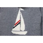 Thom Browne 23FW Sailboat Australian Wool Hooded Jacket Grey