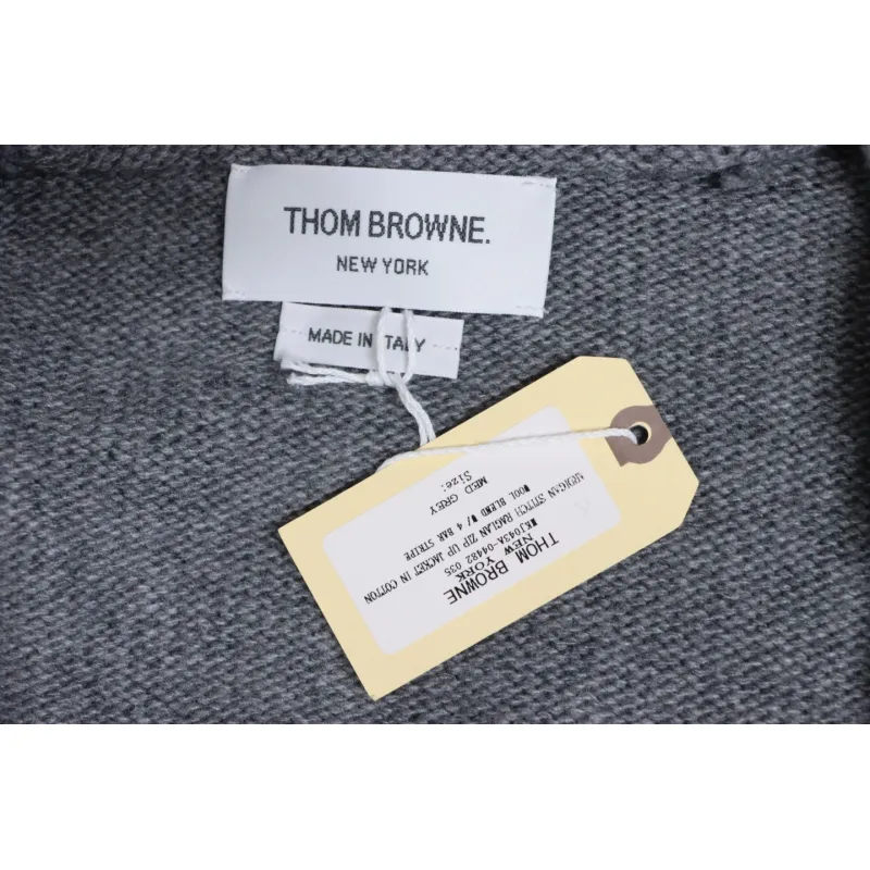 Thom Browne 23FW Sailboat Australian Wool Hooded Jacket Grey