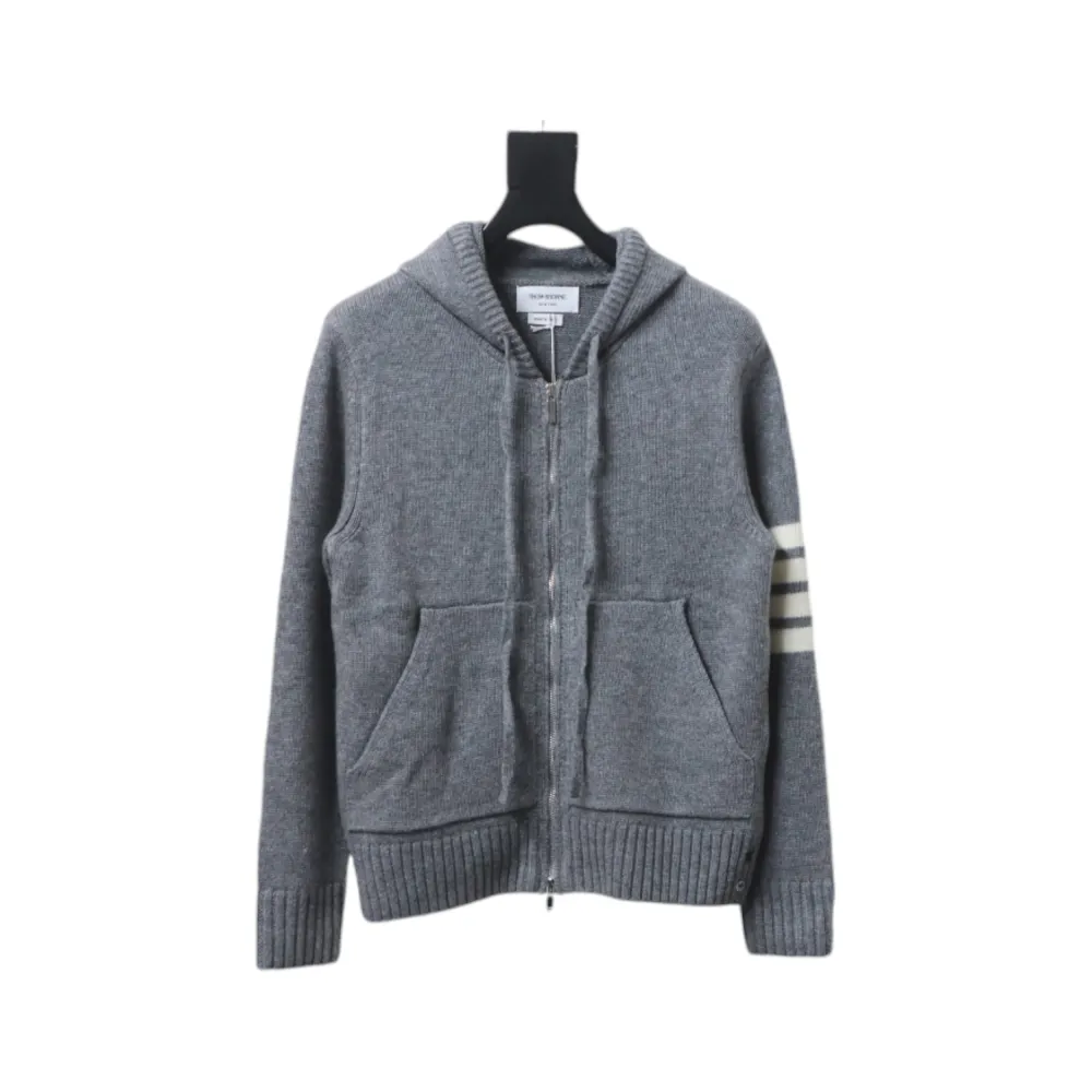 Thom Browne 23FW Sailboat Australian Wool Hooded Jacket Grey