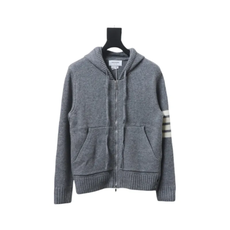 Thom Browne 23FW Sailboat Australian Wool Hooded Jacket Grey