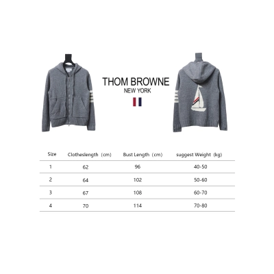 Thom Browne 23FW Sailboat Australian Wool Hooded Jacket Grey 02