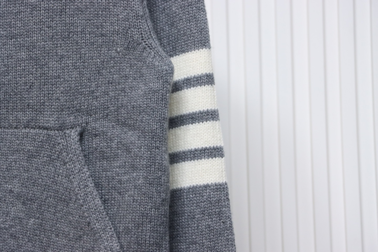 Thom Browne 23FW Sailboat Australian Wool Hooded Jacket Grey