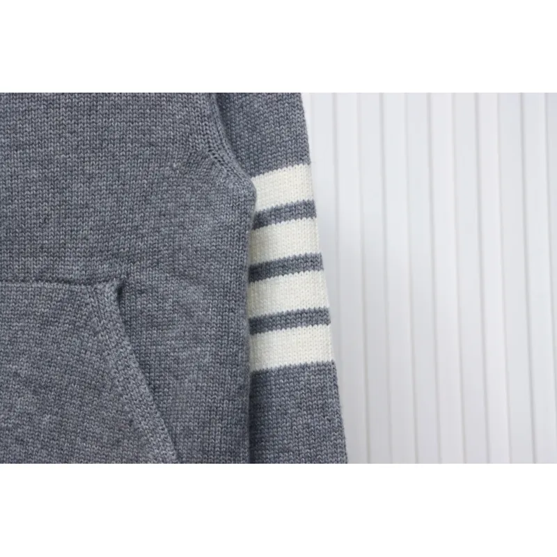 Thom Browne 23FW Sailboat Australian Wool Hooded Jacket Grey