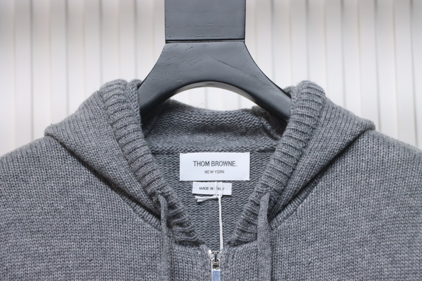 Thom Browne 23FW Sailboat Australian Wool Hooded Jacket Grey