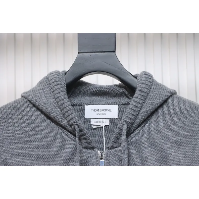 Thom Browne 23FW Sailboat Australian Wool Hooded Jacket Grey