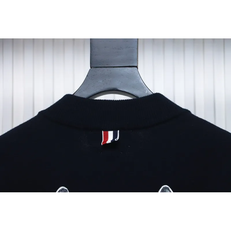Thom Browne 24FW Crab Zipper Baseball Jacket Black