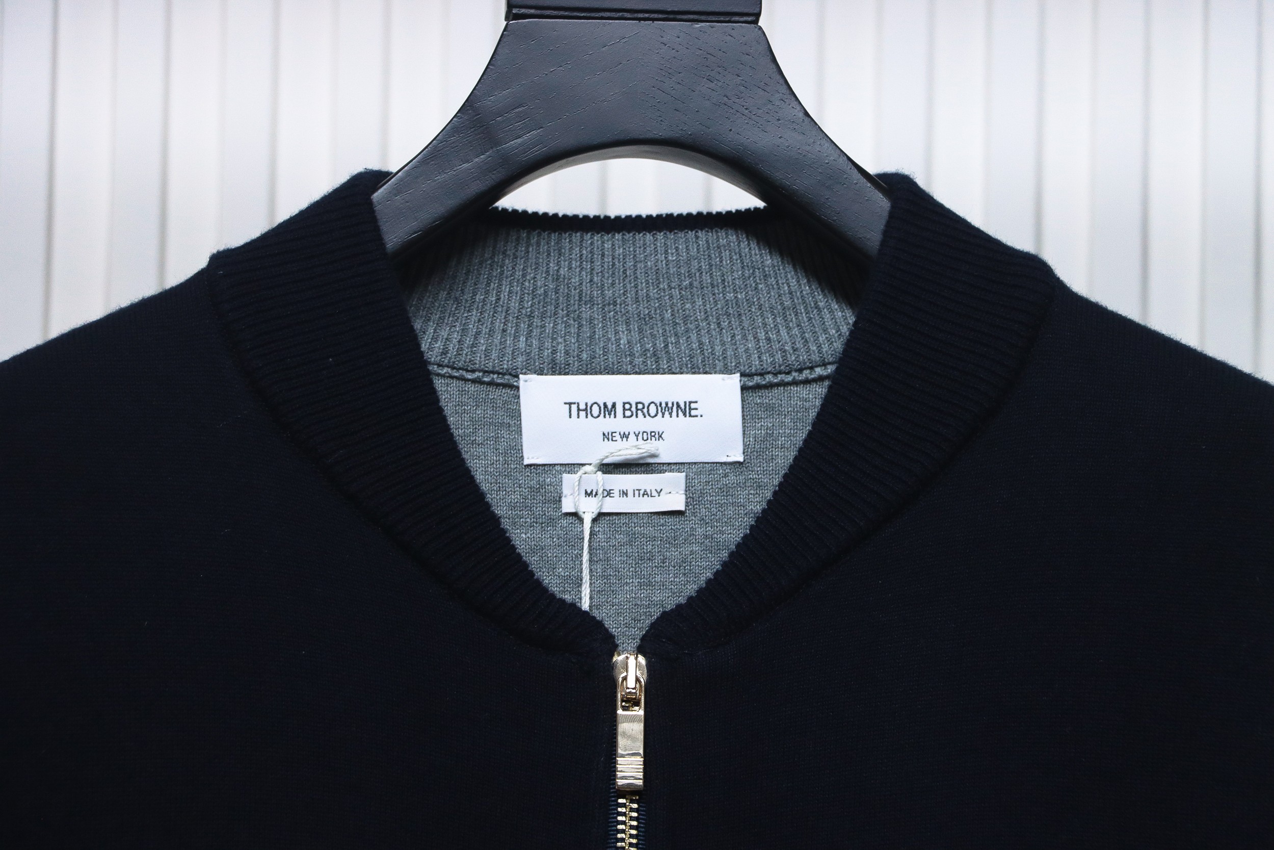 Thom Browne 24FW Crab Zipper Baseball Jacket Black